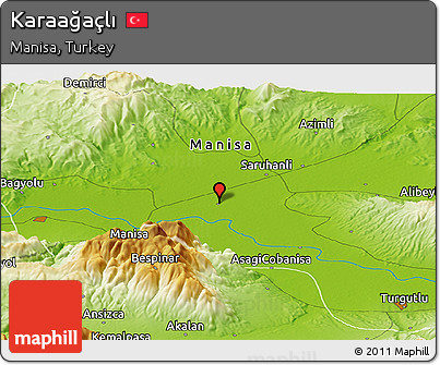 Physical Panoramic Map of Karaağaçlı