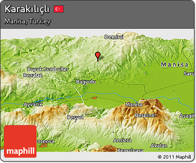 Physical Panoramic Map of Karakılıçlı