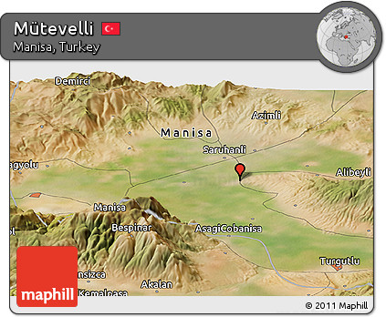 Satellite Panoramic Map of Mütevelli