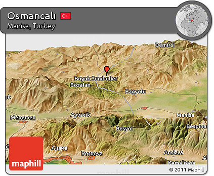 Satellite Panoramic Map of Osmancalı