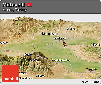 Satellite Panoramic Map of Mütevelli