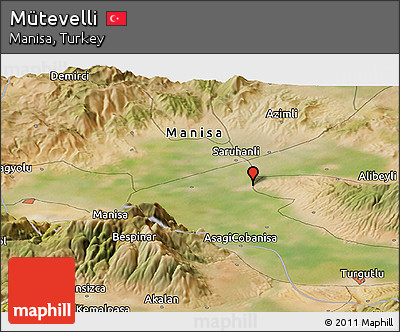 Satellite Panoramic Map of Mütevelli