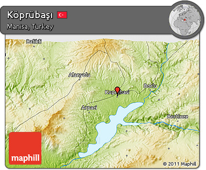 Physical 3D Map of Köprübaşı