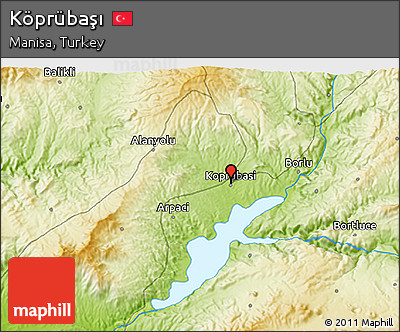 Physical 3D Map of Köprübaşı