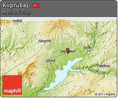 Physical 3D Map of Köprübaşı
