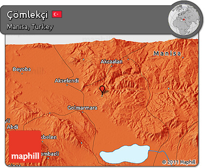 Political 3D Map of Çömlekçi
