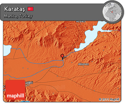 Political 3D Map of Karataş