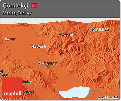 Political 3D Map of Çömlekçi