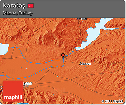 Political 3D Map of Karataş