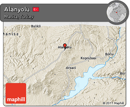 Shaded Relief 3D Map of Alanyolu