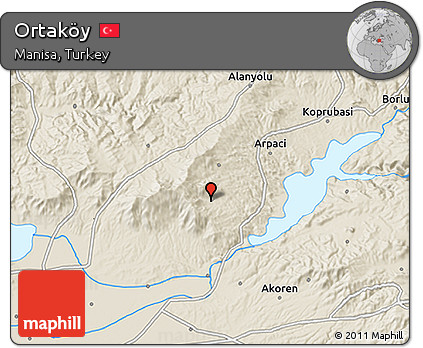 Shaded Relief 3D Map of Ortaköy