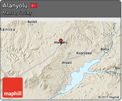 Shaded Relief 3D Map of Alanyolu