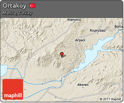 Shaded Relief 3D Map of Ortaköy