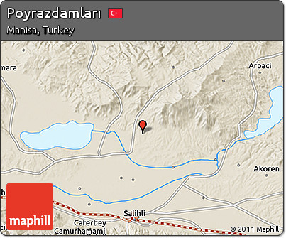 Shaded Relief 3D Map of Poyrazdamları
