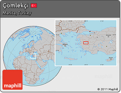 Gray Location Map of Çömlekçi