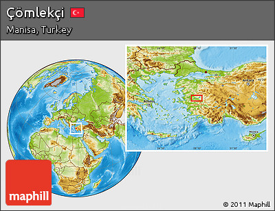 Physical Location Map of Çömlekçi
