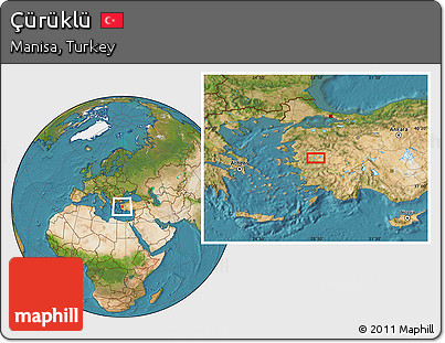 Satellite Location Map of Çürüklü