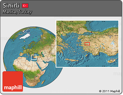 Satellite Location Map of Sinirli