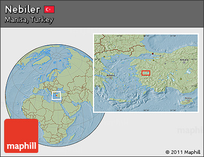 Savanna Style Location Map of Nebiler, hill shading