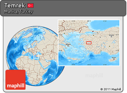 Shaded Relief Location Map of Temrek