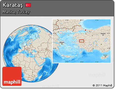 Shaded Relief Location Map of Karataş