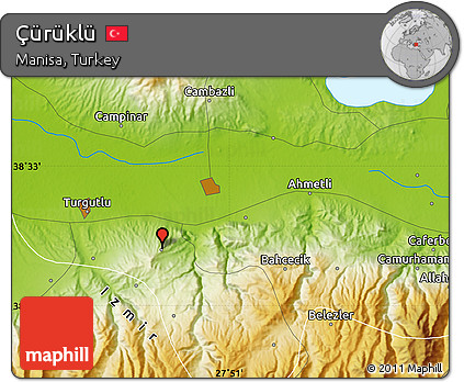 Physical Map of Çürüklü