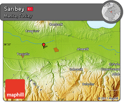 Physical Map of Sarıbey