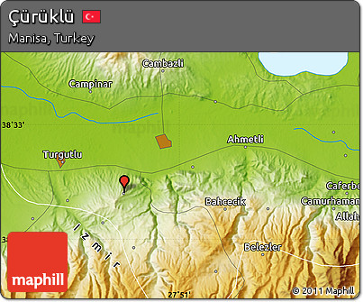 Physical Map of Çürüklü