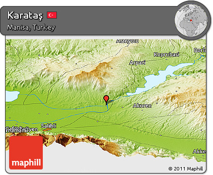 Physical Panoramic Map of Karataş