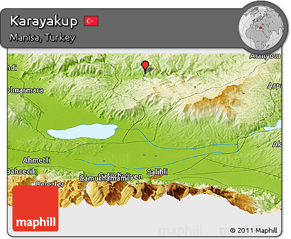 Physical Panoramic Map of Karayakup