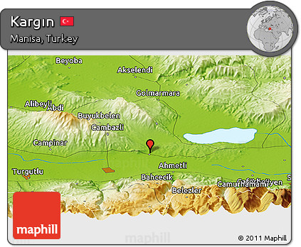 Physical Panoramic Map of Kargın