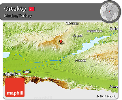 Physical Panoramic Map of Ortaköy