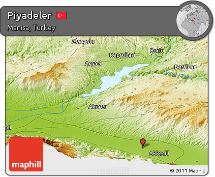 Physical Panoramic Map of Piyadeler
