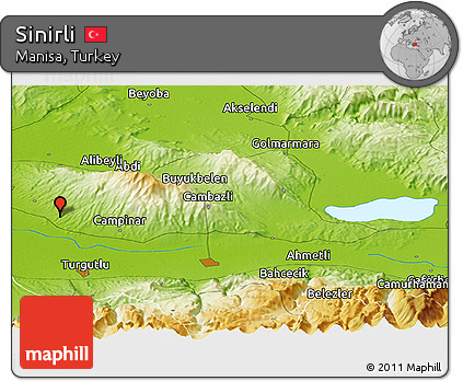 Physical Panoramic Map of Sinirli