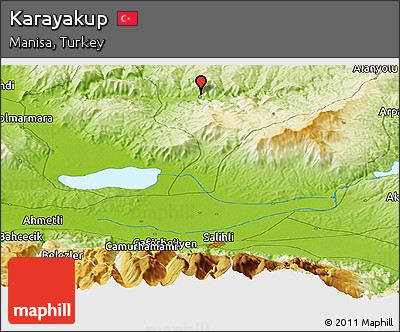 Physical Panoramic Map of Karayakup