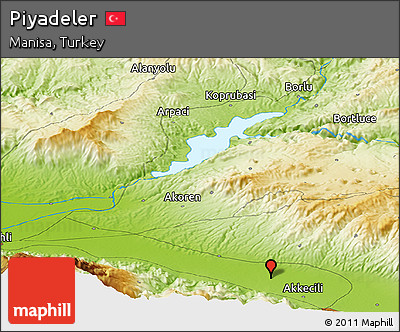 Physical Panoramic Map of Piyadeler