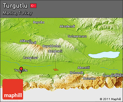 Physical Panoramic Map of Turgutlu