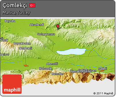 Physical Panoramic Map of Çömlekçi