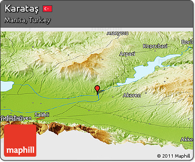 Physical Panoramic Map of Karataş