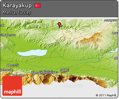 Physical Panoramic Map of Karayakup