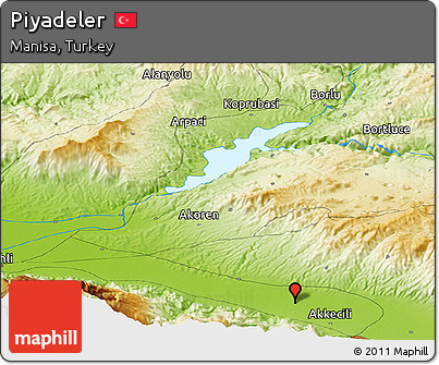 Physical Panoramic Map of Piyadeler
