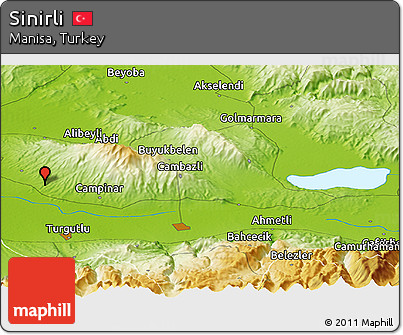 Physical Panoramic Map of Sinirli