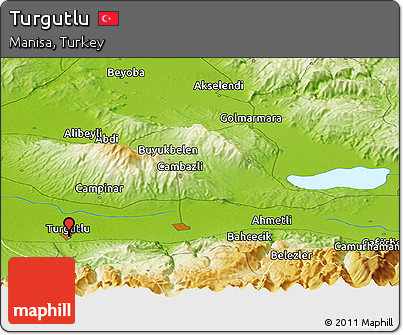 Physical Panoramic Map of Turgutlu