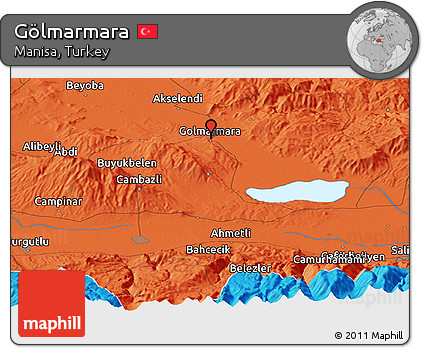 Political Panoramic Map of Gölmarmara