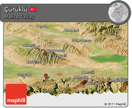 Satellite Panoramic Map of Çürüklü