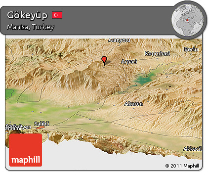Satellite Panoramic Map of Gökeyüp