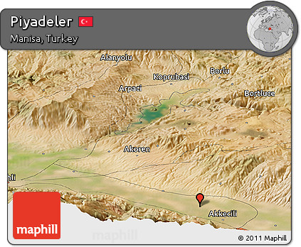 Satellite Panoramic Map of Piyadeler