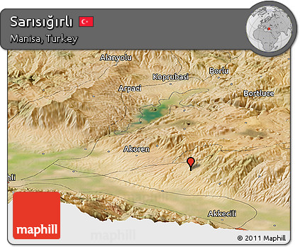 Satellite Panoramic Map of Sarısığırlı