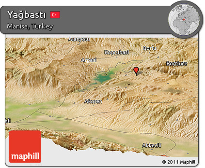 Satellite Panoramic Map of Yağbastı