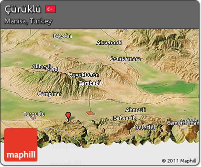Satellite Panoramic Map of Çürüklü